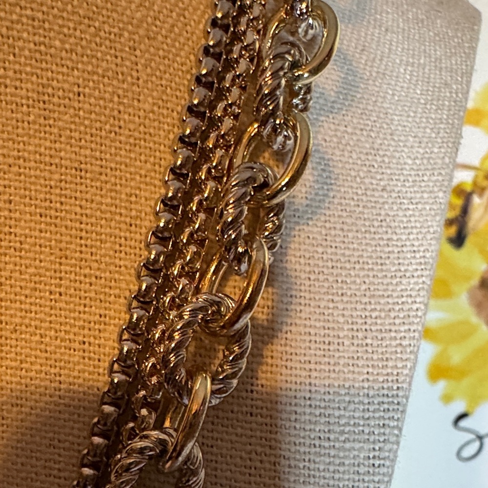 Multi-Chain Two-Tone Layered Necklace - Women Jewelry BNIB - Picture 2 of 3
